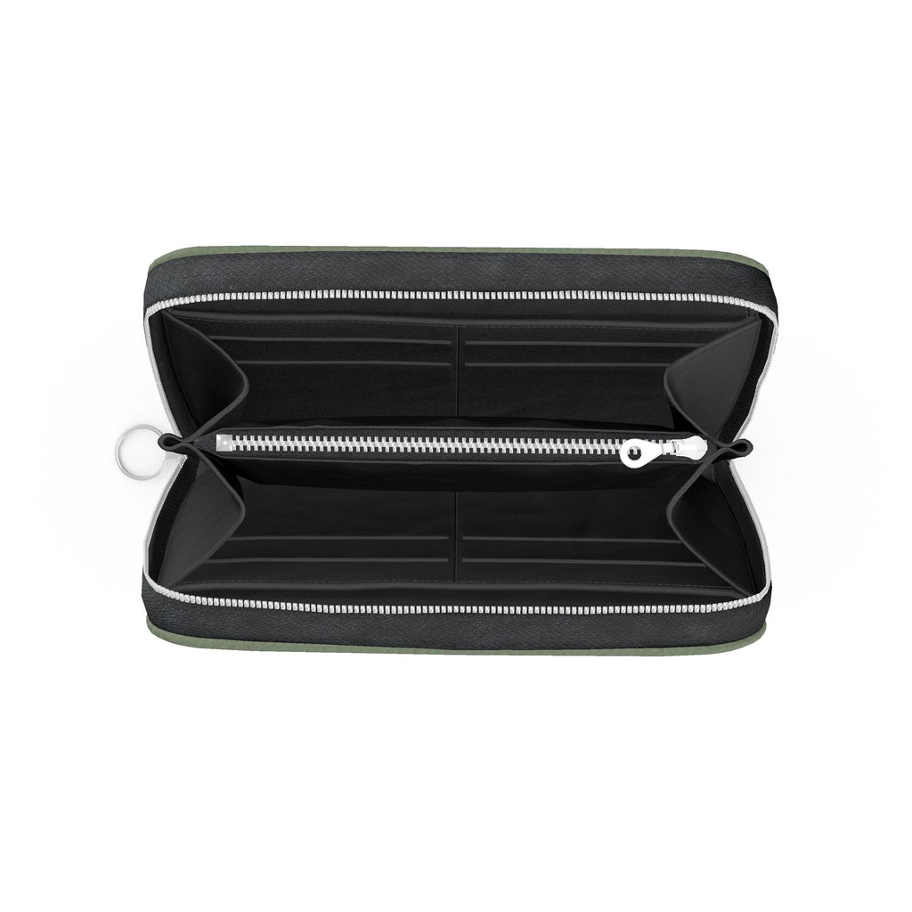 Large Leather Zip Wallet in Juniper