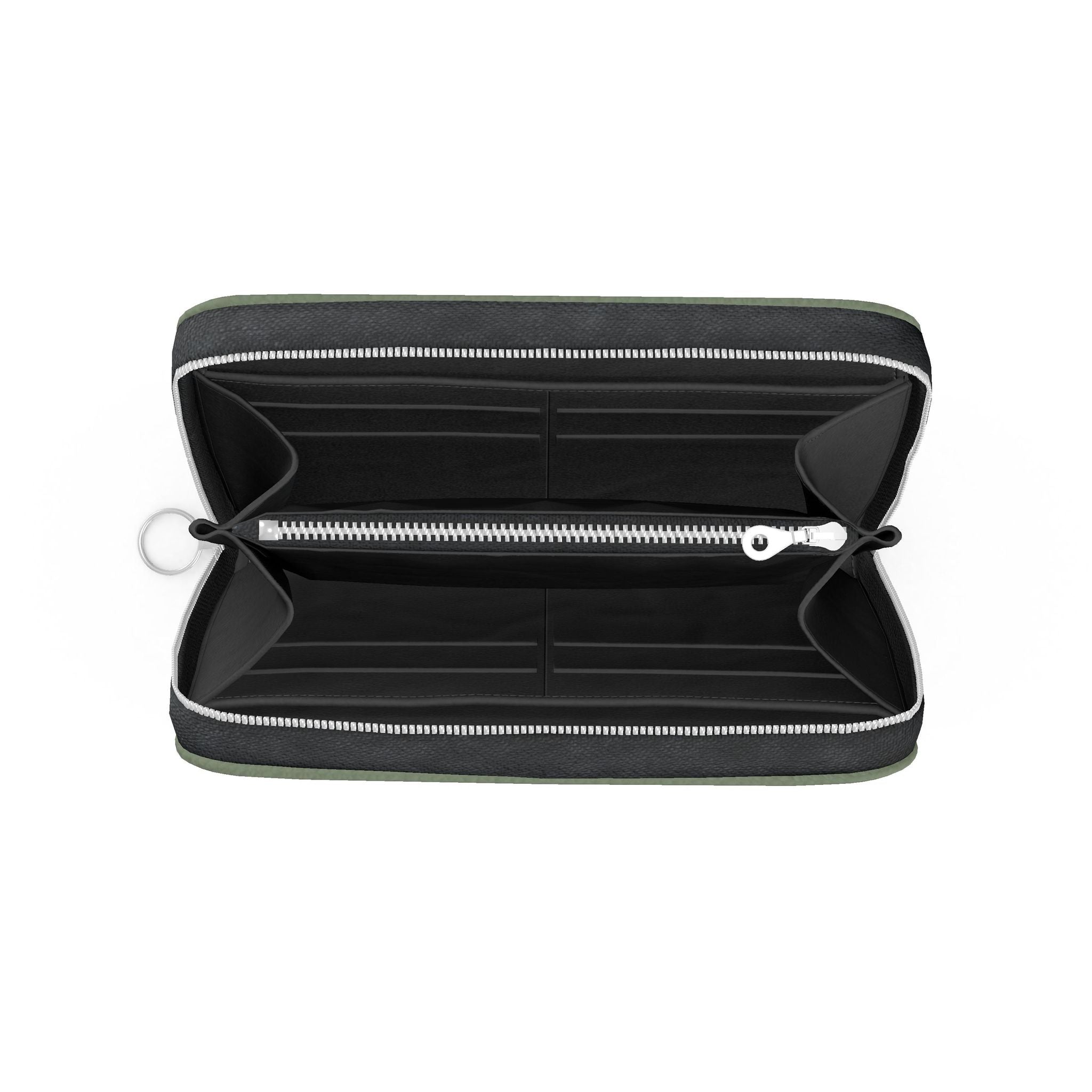 Large Leather Zip Wallet in Juniper