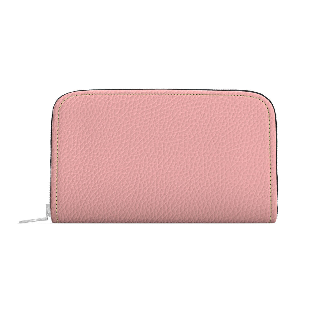 Large Leather Zip Wallet in Petal