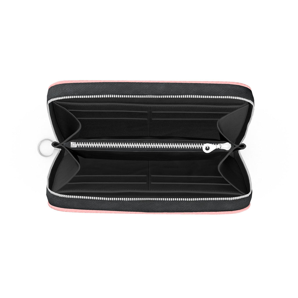 Large Leather Zip Wallet in Petal