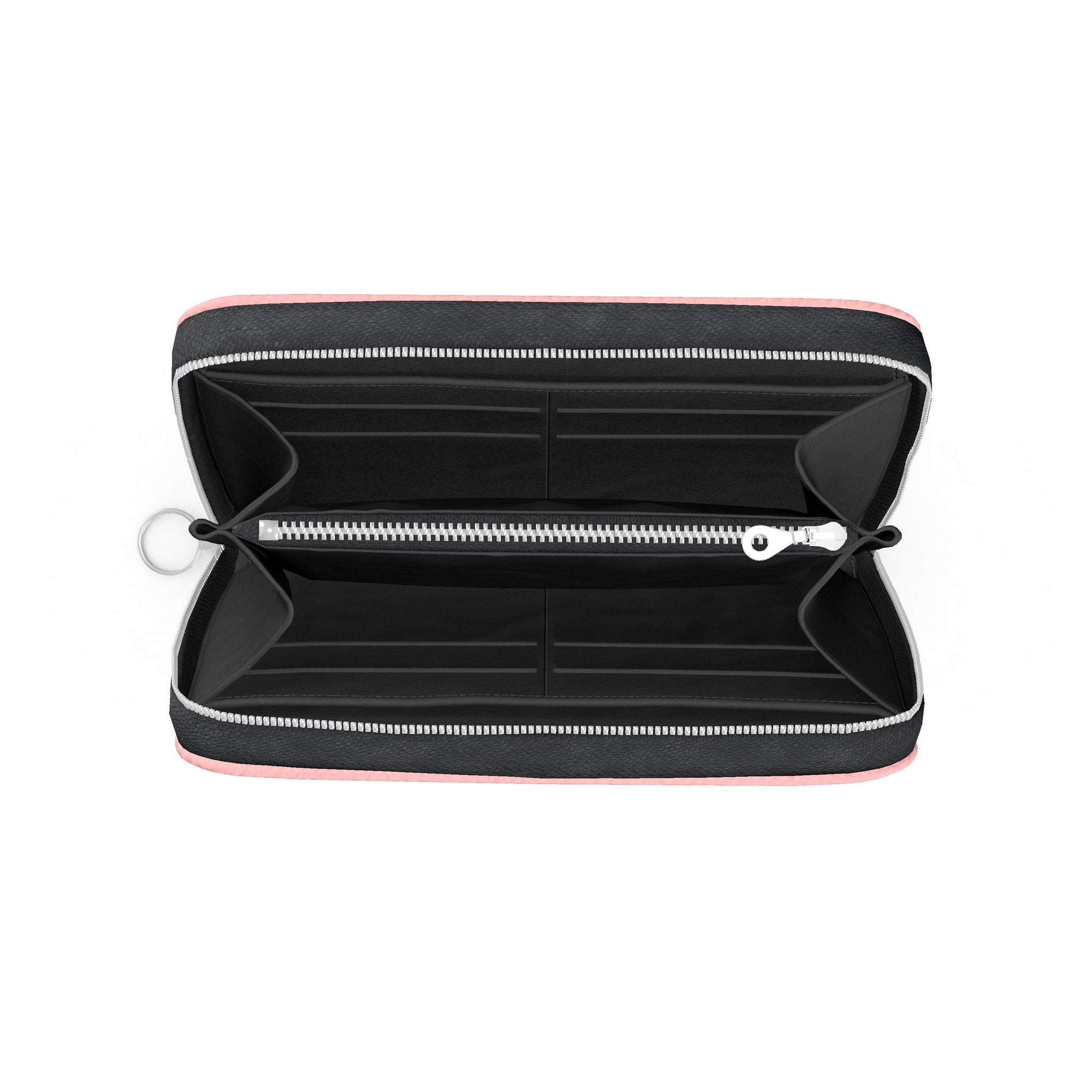 Large Leather Zip Wallet in Petal