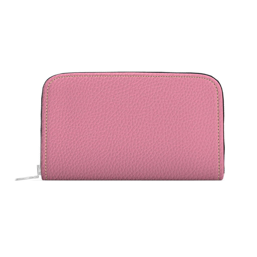 Large Leather Zip Wallet in Peony