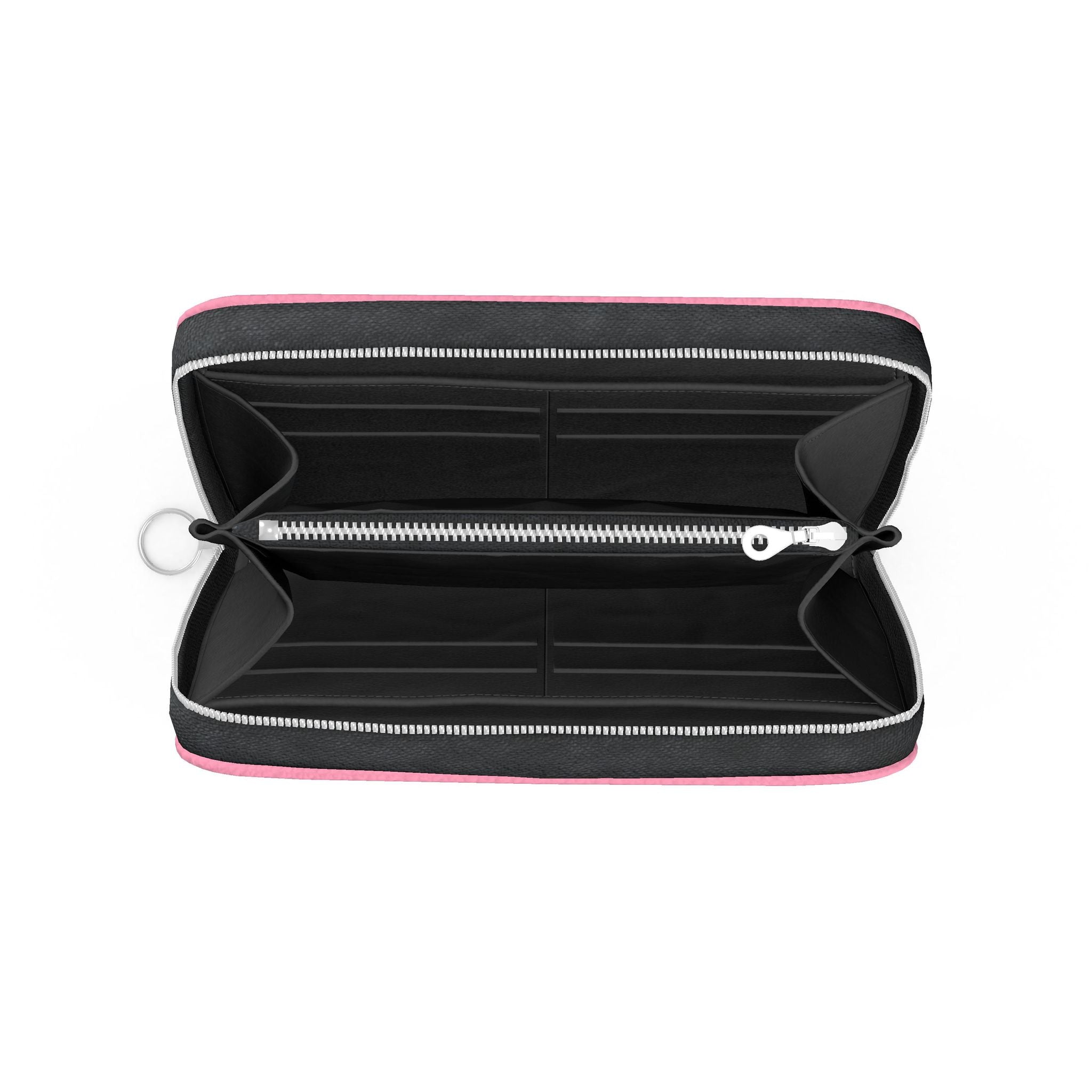 Large Leather Zip Wallet in Peony