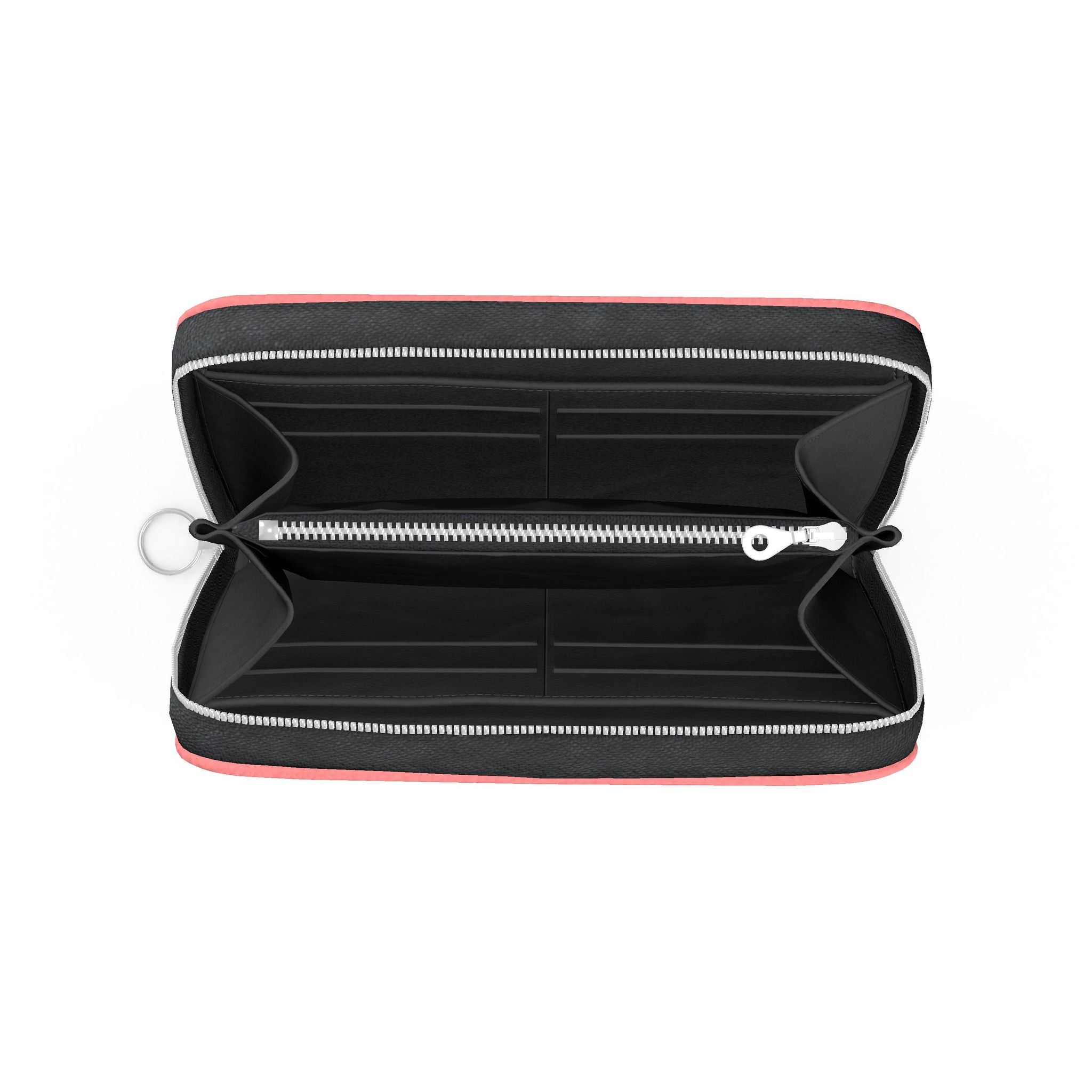 Large Leather Zip Wallet in Flamingo