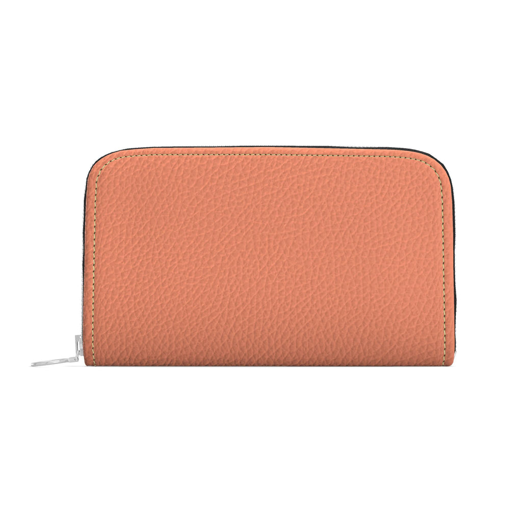 Large Leather Zip Wallet in Melon