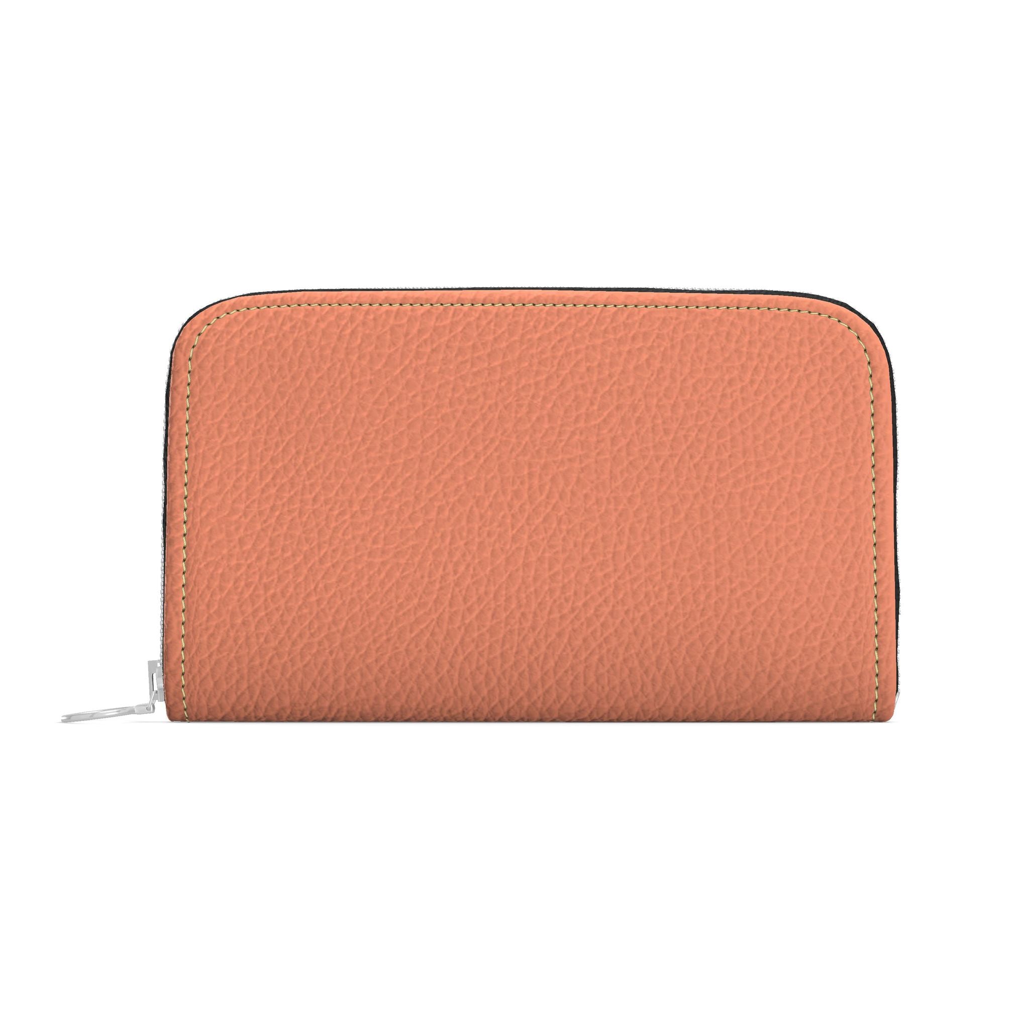 Large Leather Zip Wallet in Melon