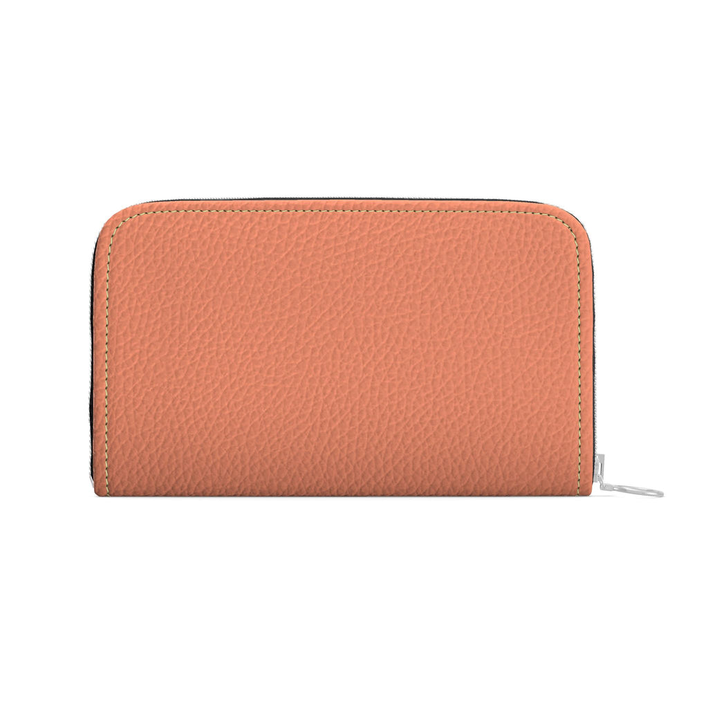 Large Leather Zip Wallet in Melon