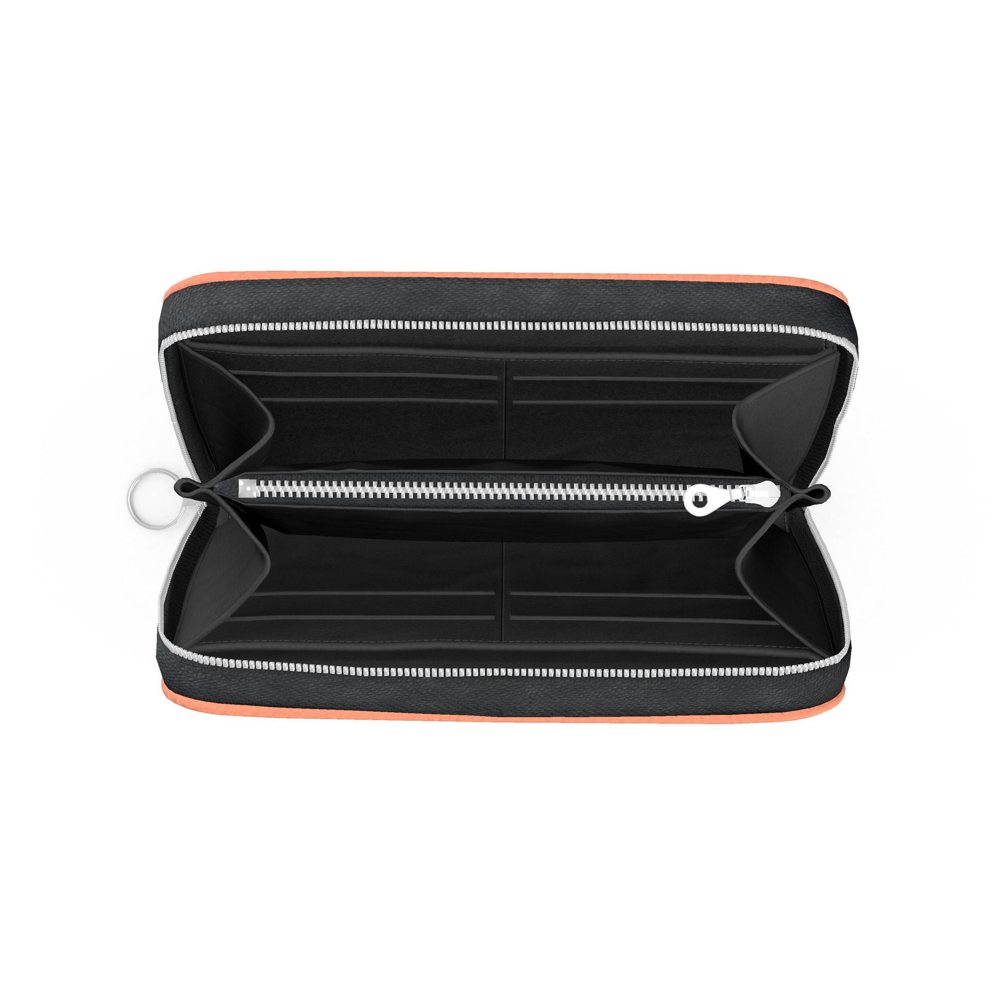 Large Leather Zip Wallet in Melon