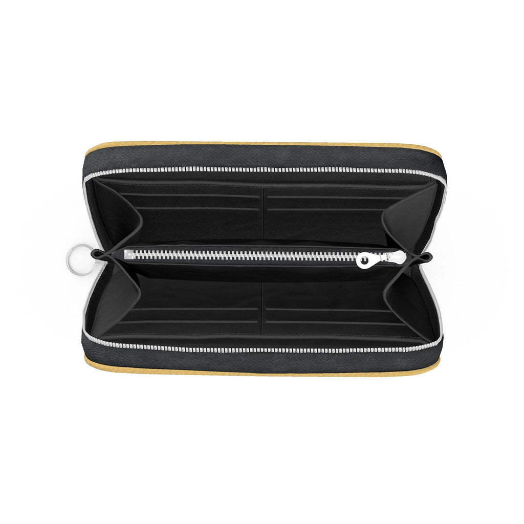 Large Leather Zip Wallet in Marigold