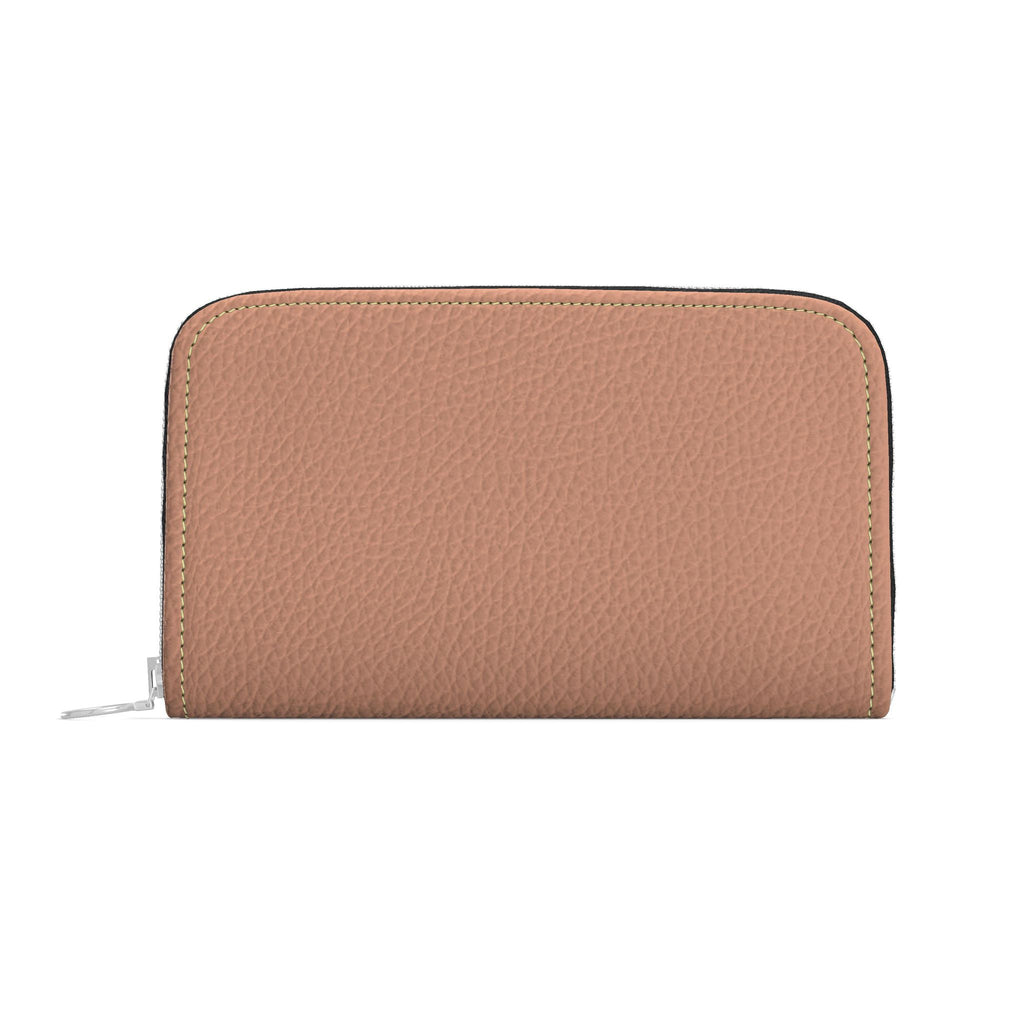 Large Leather Zip Wallet in Clay