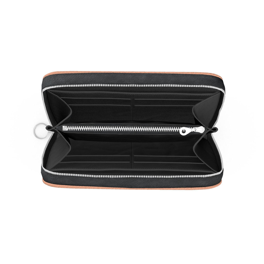 Large Leather Zip Wallet in Clay
