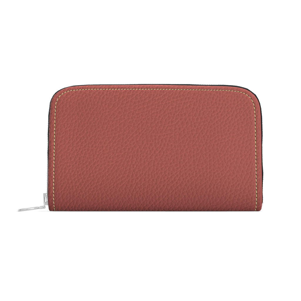 Large Leather Zip Wallet in Brick