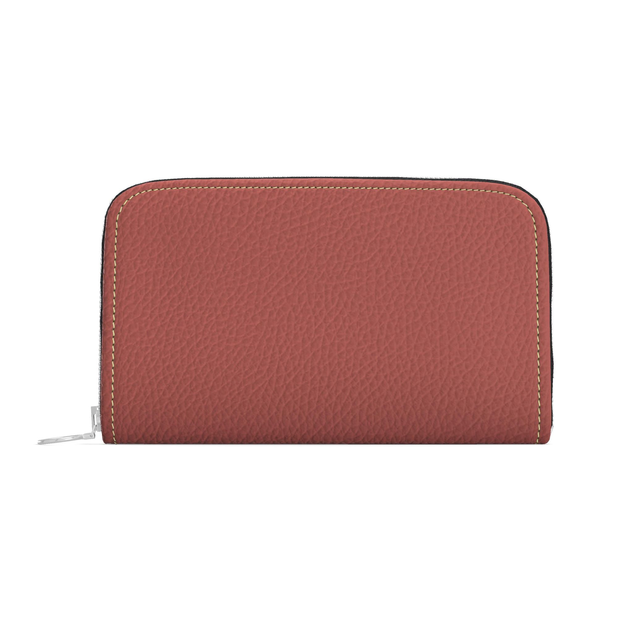 Large Leather Zip Wallet in Brick