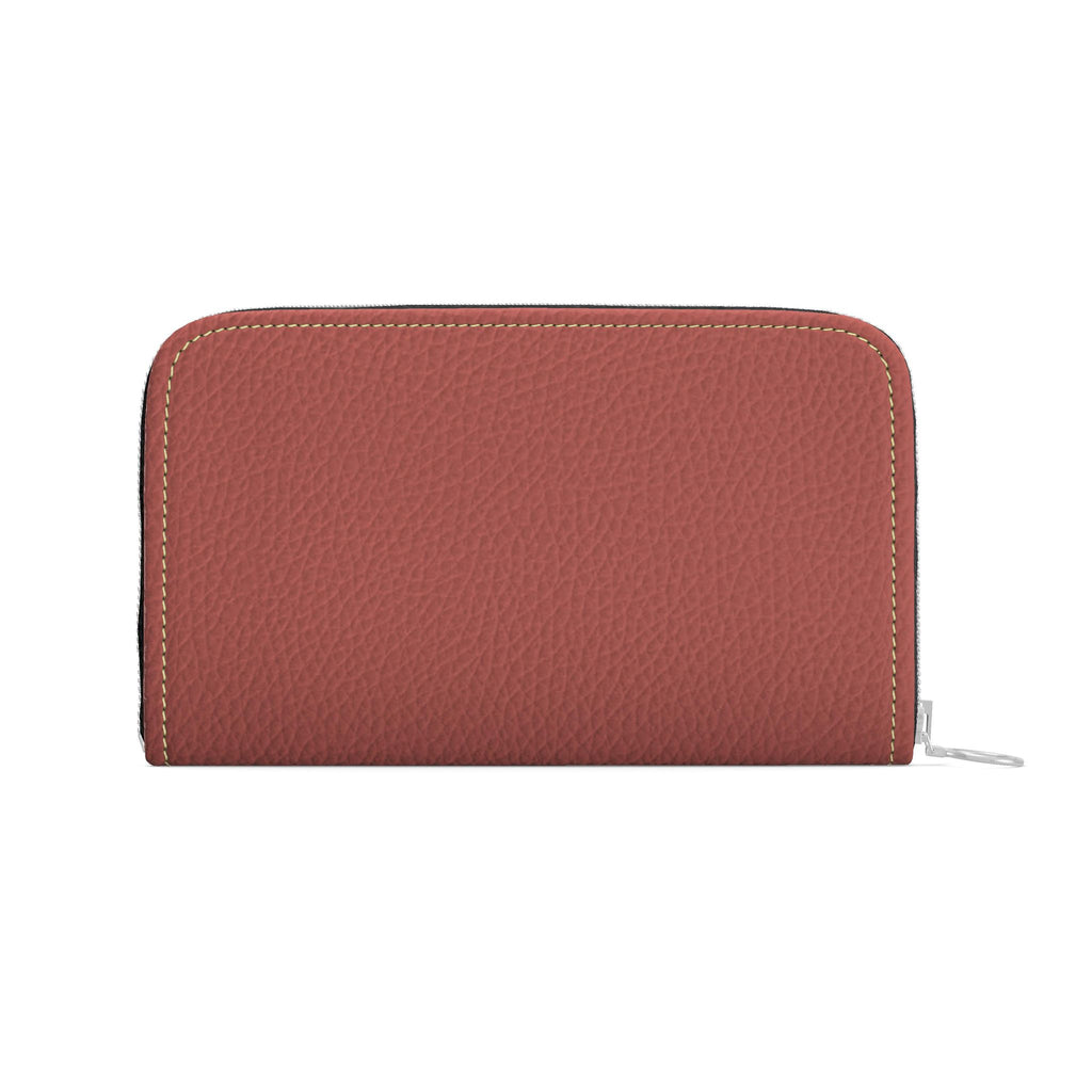 Large Leather Zip Wallet in Brick