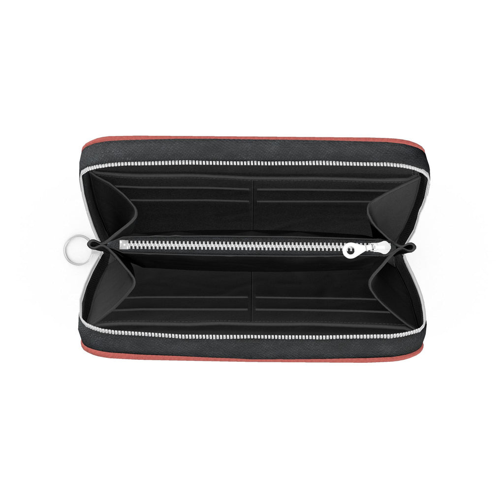 Large Leather Zip Wallet in Brick