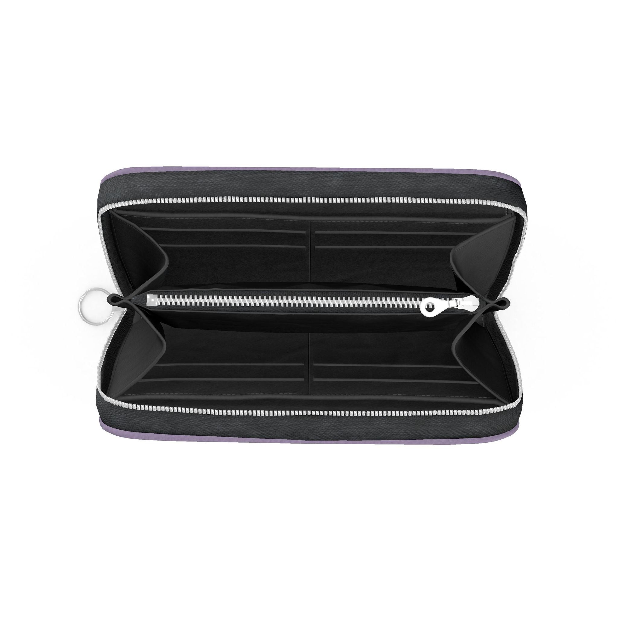 Large Leather Zip Wallet in Wisteria